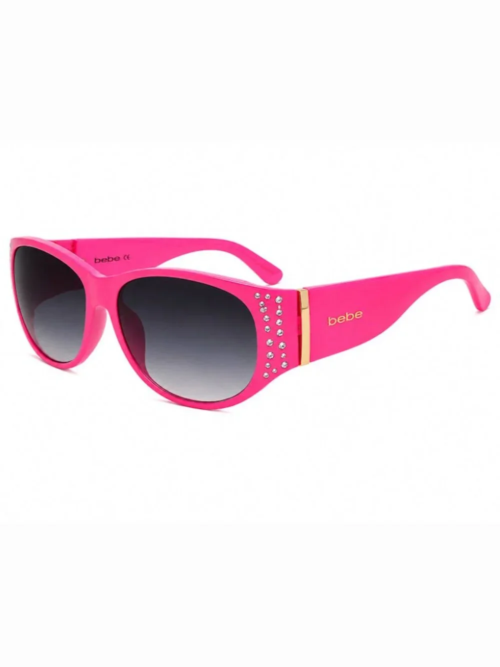 BEBE BBOP-1022CE-664 Women's Pink Wrap Frame/Gray Gradient Lenses Sunglasses